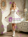 White Tulle Lace Long Sleeve Wedding Dress