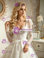 White Tulle Lace Long Sleeve Wedding Dress