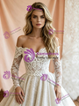 White Tulle Lace Long Sleeve Wedding Dress