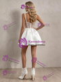 White Satin Straps Wedding Dress