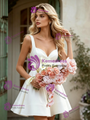 White Satin Straps Wedding Dress