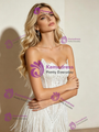 White Strapless Tassel Wedding Dress
