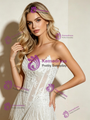 White Strapless Tassel Wedding Dress
