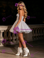 White Sequins Strapless Wedding Dress