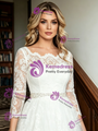 White Tulle Short Sleeve Wedding Dress