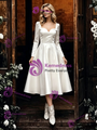 White Satin Long Sleeve Wedding Dress