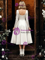 White Satin Long Sleeve Wedding Dress