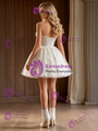 White Tulle Straps Appliques Wedding Dress