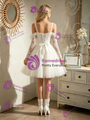 White Tulle Long Sleeve Lace Wedding Dress