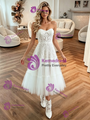 White Tulle Strapless Appliques Wedding Dress