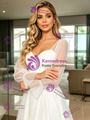 White Tulle Long Sleeve Wedding Dress