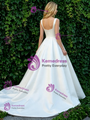 White Satin Straps Wedding Dress