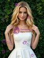 White Satin Straps Wedding Dress