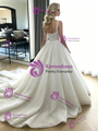 WHite Sequins Straps Wedding Dress