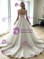 White Sequins Straps Wedding Dress