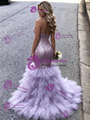 Purple Mermaid Sequins V-neck Prom Dress