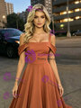 A-Line Brown Straps Prom Dress