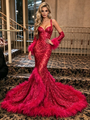 Sexy Mermaid Sequins Straps Prom Dress