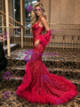 Sexy Mermaid Sequins Straps Prom Dress
