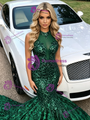 Sexy Green Mermaid Sequins Prom Dress