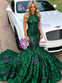 Sexy Green Mermaid Sequins Prom Dress