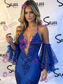Royal Blue Mermaid Short Sleeve Prom Dress