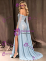 Blue Mermaid Sequins Halter Prom Dress