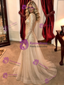 Mermaid Tulle Sequins Long Sleeve Prom Dress
