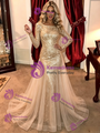 Mermaid Tulle Sequins Long Sleeve Prom Dress