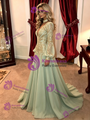 Green Sequins Long Sleeve Prom Dress