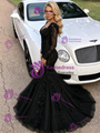 Black Mermaid Long Sleeve Prom Dress