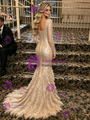 Gold Mermaid Sequins Long Sleeve Prom Dress