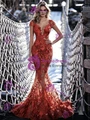 Sexy Mermaid Lace Cap Sleeve Prom Dress