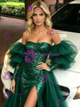 Green Mermaid Sequins Long Sleeve Prom Dress