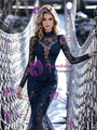 Navy Blue Mermaid Lace Long Sleeve Prom DressNavy Blue Mermaid Lace Long Sleeve Prom Dress