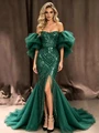 Sexy Dark Green Sequins Prom Dress
