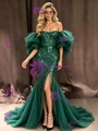 Sexy Dark Green Sequins Prom Dress