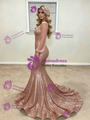 Long Sleeve Mermaid Sequins Prom Dress