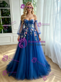 Royal Blue Tulle Appliques Prom Dress
