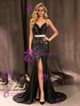 Black Mermaid Sequins Straps Beading Prom Dress
