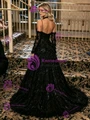 Black Sequins Long Sleeve Prom Dress