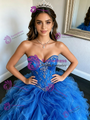 Royal Blue Tulle Strapless Quinceanera Dress