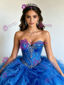 Royal Blue Tulle Strapless Quinceanera Dress