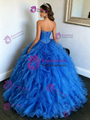 Royal Blue Tulle Strapless Quinceanera Dress
