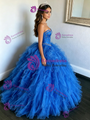 Royal Blue Tulle Strapless Quinceanera Dress