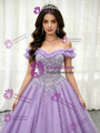 Purple Tulle Off the Shoulder Beading Quinceanera Dress