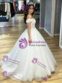 White Tulle Off the Shoulder Appliques Quinceanera Dress