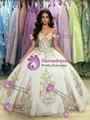 White Tulle Off the Shoulder Appliques Quinceanera Dress
