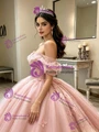 Pink Tulle Off the Shoulder Quinceanera Dress