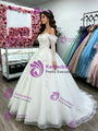 White Tulle Long Sleeve Appliques Quinceanera Dress